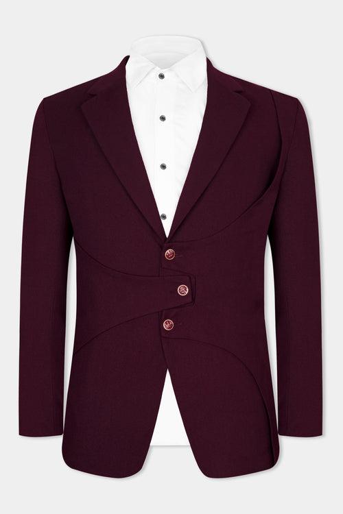 Tamarind Maroon Wool Rich Designer Blazer