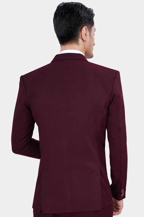 Tamarind Maroon Wool Rich Designer Blazer