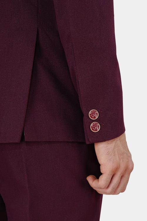 Tamarind Maroon Wool Rich Designer Blazer