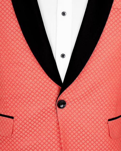 Bittersweet Pink Textured Designer Tuxedo Suit