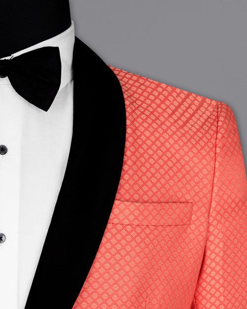 Bittersweet Pink Textured Designer Tuxedo Suit