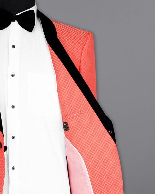 Bittersweet Pink Textured Designer Tuxedo Suit