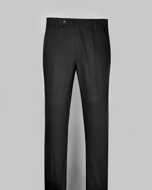 Jet Black Regular fit Premium Cotton Pant