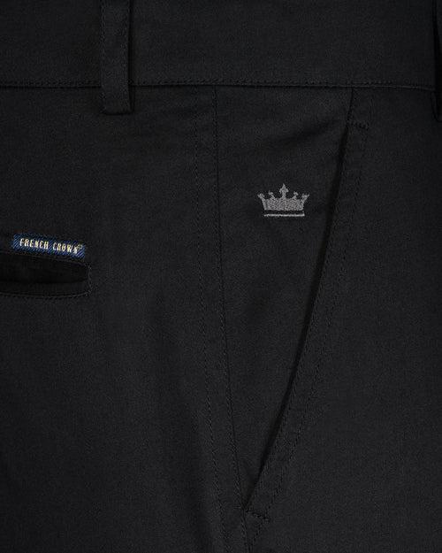 Jet Black Regular fit Premium Cotton Pant