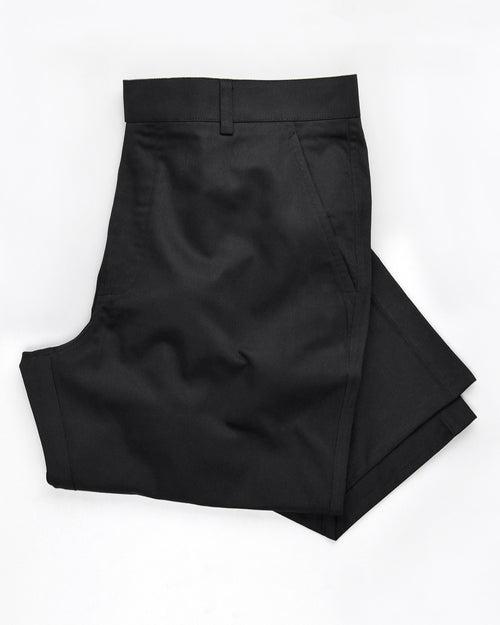 Jet Black Regular fit Premium Cotton Pant