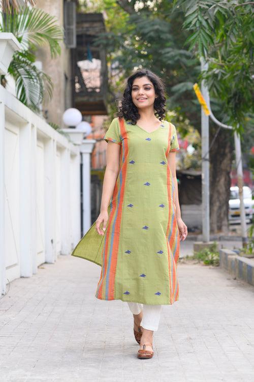 Green Xeuji Kurti