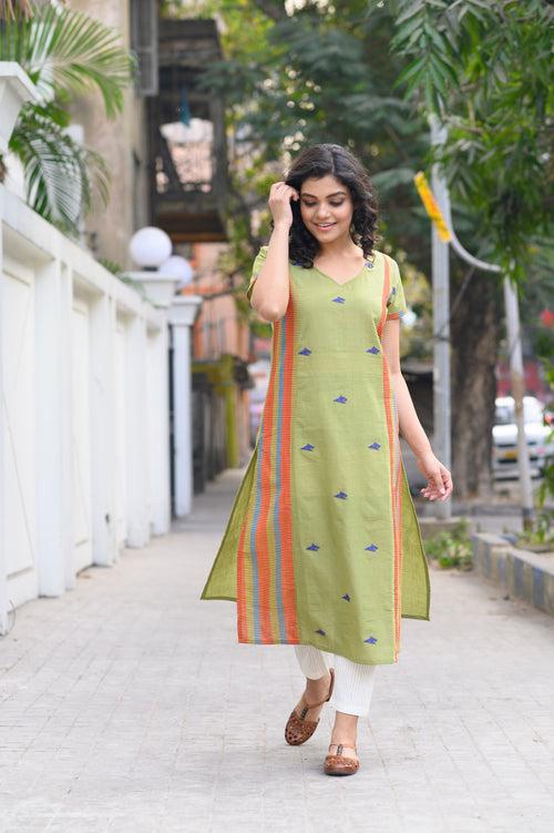 Green Xeuji Kurti