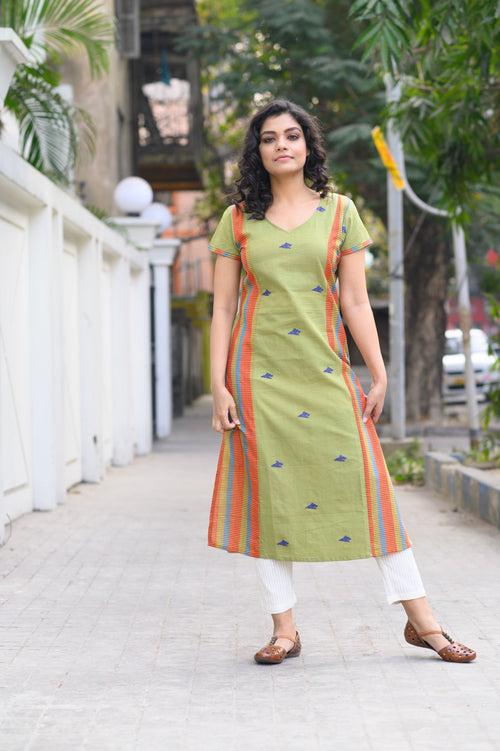 Green Xeuji Kurti