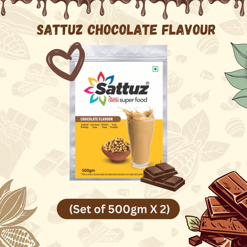 Chocolate Flavour Sattu by Sattuz (2 X 500gm)