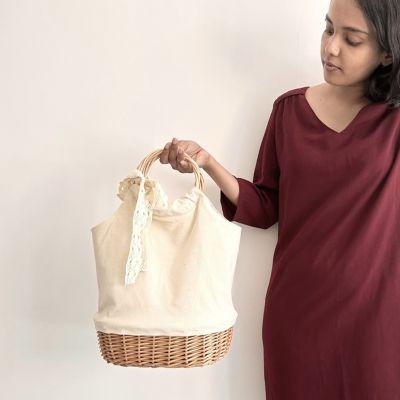 Wicker Basket Bag