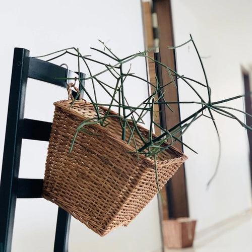 Square Hanging Wicker Planter, Set of 2