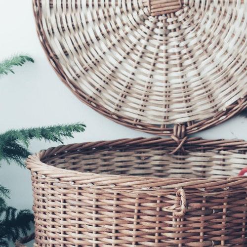 Wicker Round Laundry Basket, Set of 2 (Made to Order)
