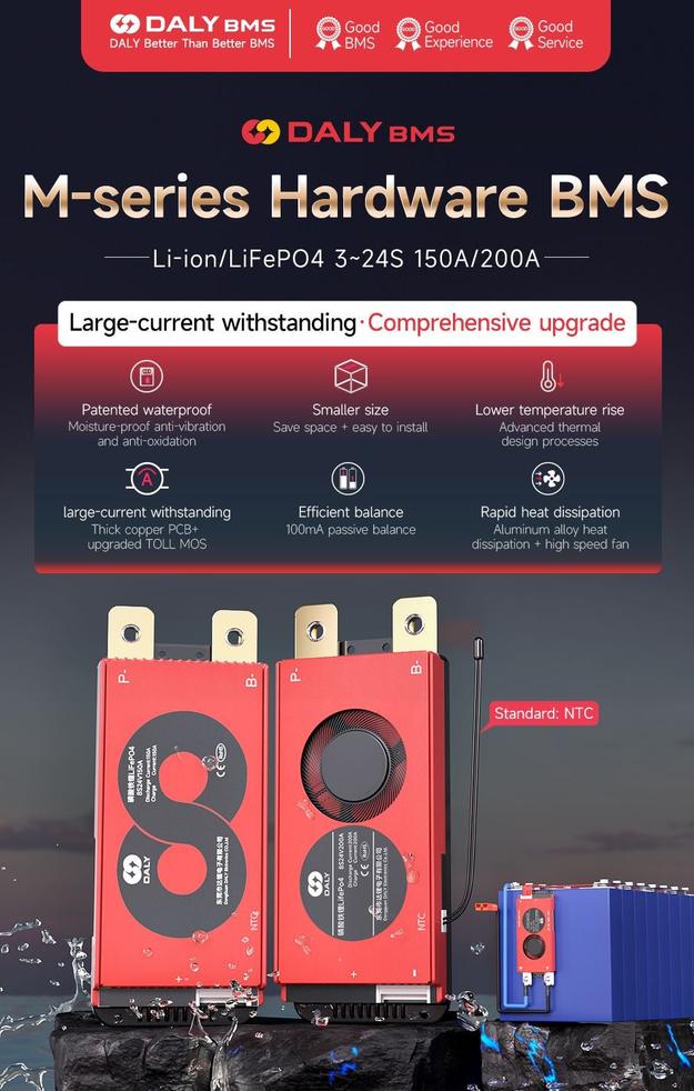 20S Lifepo4 BMS M Series Standard BMS 3S to 24S 150A 200A BMS