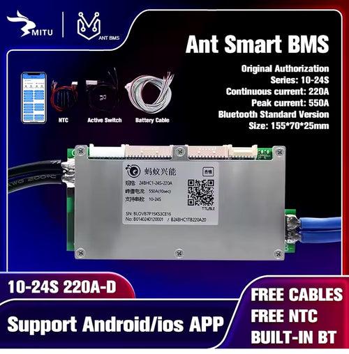 Ant Smart bms 10-24Series 220A 550A 24V 36V 48V 72V Lifepo4 Li-ion LTO Battery Protection Board Smart ANT BMS