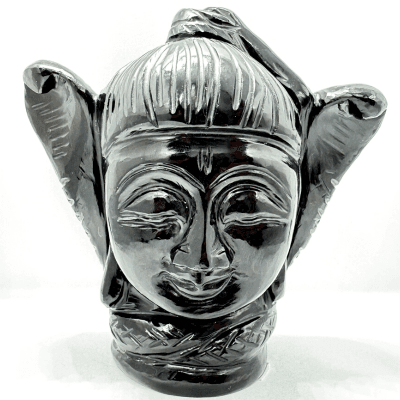 Black Agate Stone Shiva Head - 428 Grams