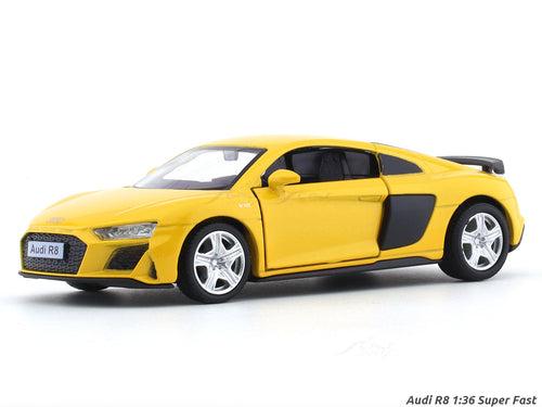 Audi R8 yellow 1:36 Super Fast pull back car scale model