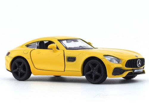 Mercedes-Benz AMG GTS yellow 1:36 Super Fast pull back car scale model