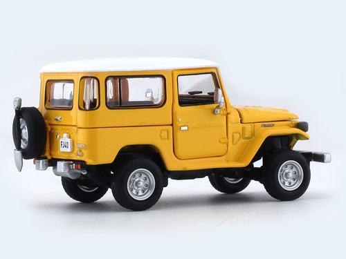 Toyota Land Cruiser FJ40 Yellow White 1:64 Hobby Fans diecast scale model car miniature