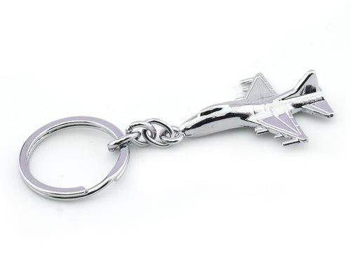 Fighter Plane chrome metal keyring / keychain