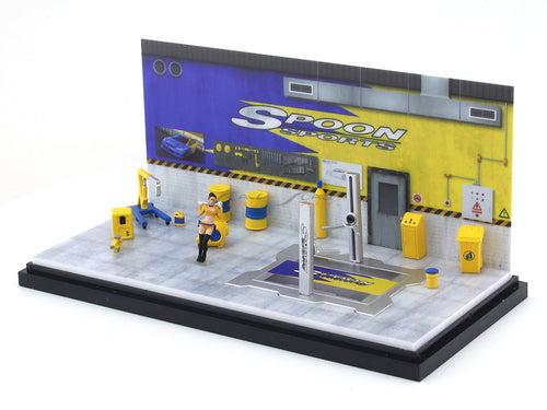 Spoon Garage Diorama set 1:64 Moreart scale model diorama