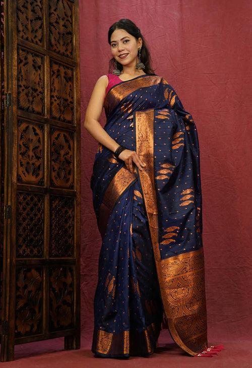 Ready to wear Kanjeevaram Styled With Jacquard Weave Paisley Design  Wrap in one minute saree