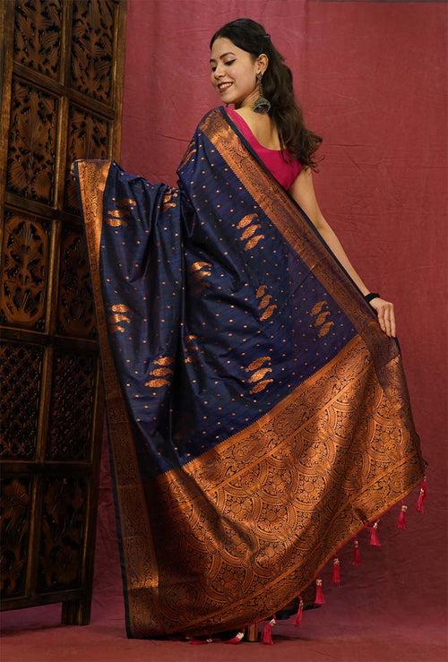 Ready to wear Kanjeevaram Styled With Jacquard Weave Paisley Design  Wrap in one minute saree