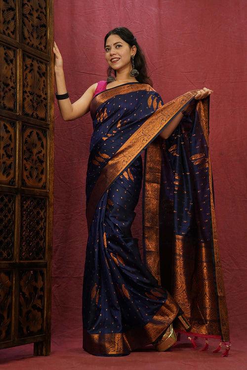 Ready to wear Kanjeevaram Styled With Jacquard Weave Paisley Design  Wrap in one minute saree