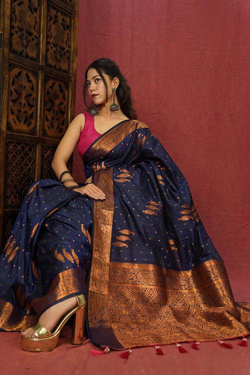 Ready to wear Kanjeevaram Styled With Jacquard Weave Paisley Design  Wrap in one minute saree