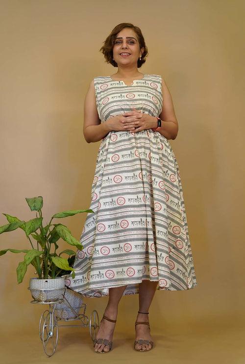 Embracing A Style In Summer With Beautiful Printed Aline Cut With Pocket  Designer Dress