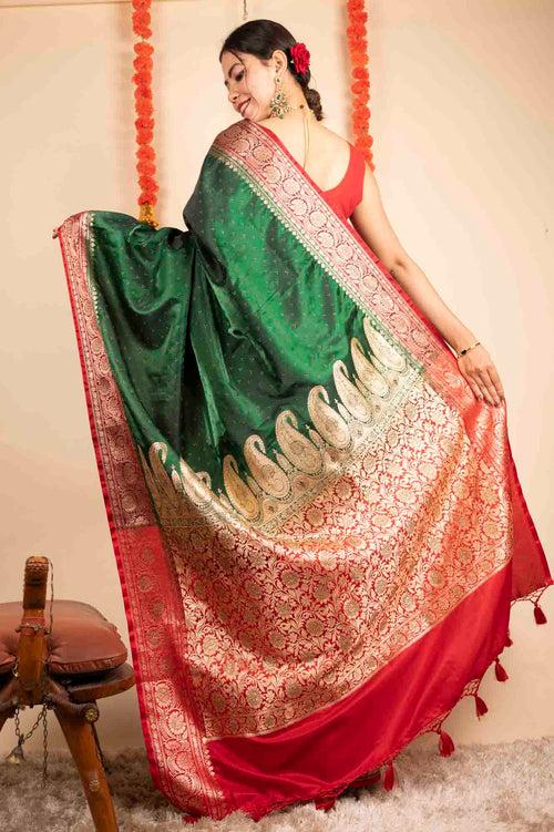 Ready To Wear  Banarasi Silk With Zari  Embroidery & Sequin all over Wrap In One Minute Saree