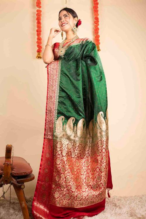 Ready To Wear  Banarasi Silk With Zari  Embroidery & Sequin all over Wrap In One Minute Saree