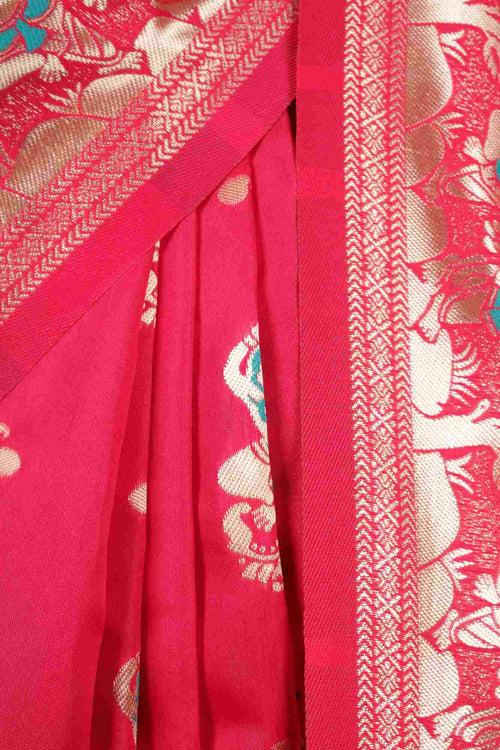 Banarasi meets Baluchari festive wrap in 1 minute saree