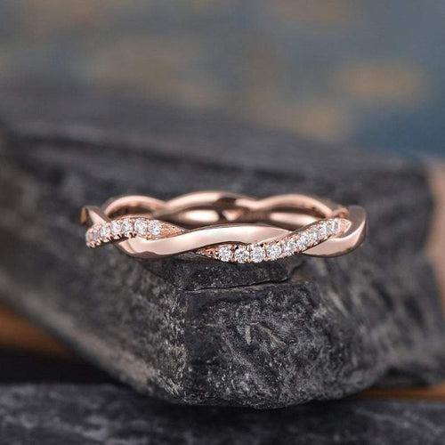 14Kt Gold Eternity Infinity Natural Diamond Band Engagement/Wedding Ring