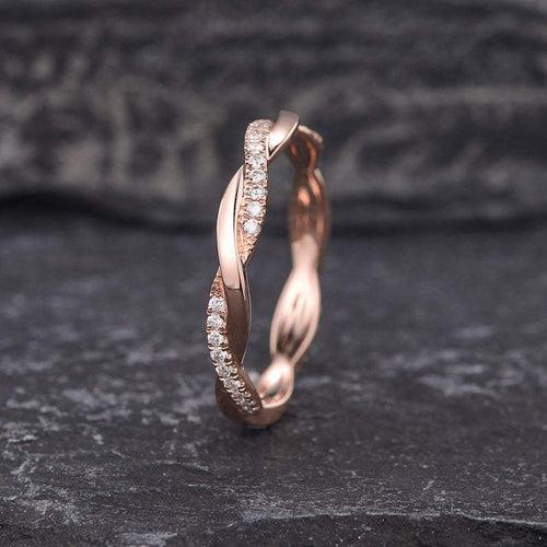 14Kt Gold Eternity Infinity Natural Diamond Band Engagement/Wedding Ring