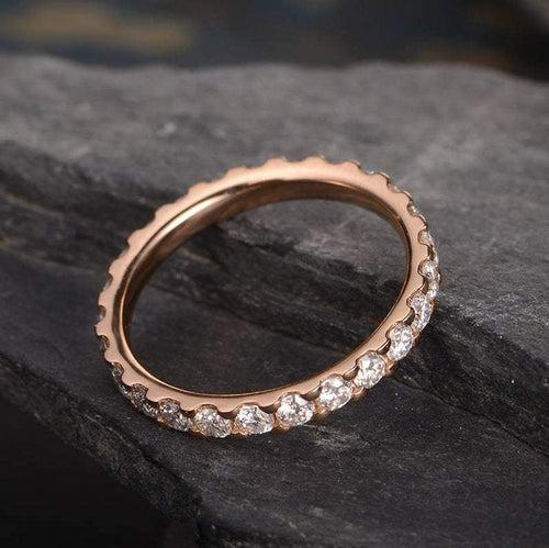 14Kt Gold Full Eternity Natural Diamond Band Engagement/Wedding Ring
