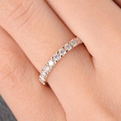 14Kt Gold Full Eternity Natural Diamond Band Engagement/Wedding Ring