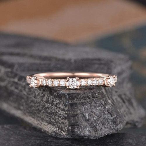 14Kt Gold Half Eternity Band Natural Diamond Engagement/Wedding Ring