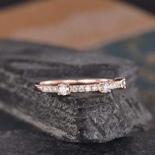 14Kt Gold Half Eternity Band Natural Diamond Engagement/Wedding Ring