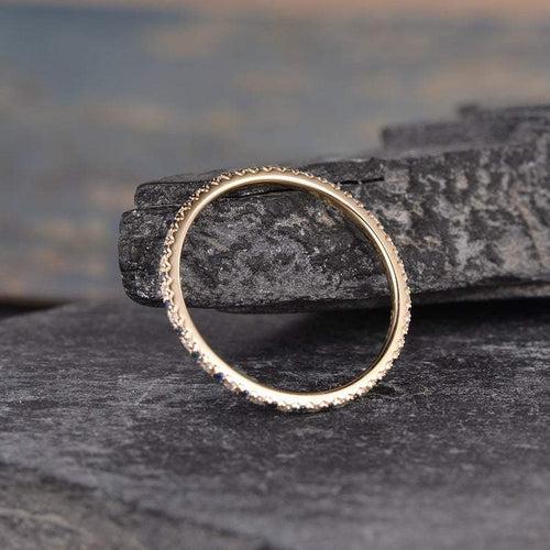 14Kt Gold Sapphire, Full Eternity Natural Diamond Band Engagement/Wedding Ring