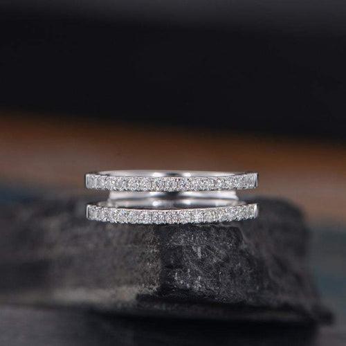 14Kt Gold Half Eternity Natural Diamond Band Engagement/Wedding Ring