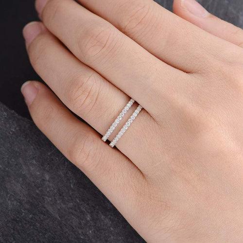 14Kt Gold Half Eternity Natural Diamond Band Engagement/Wedding Ring