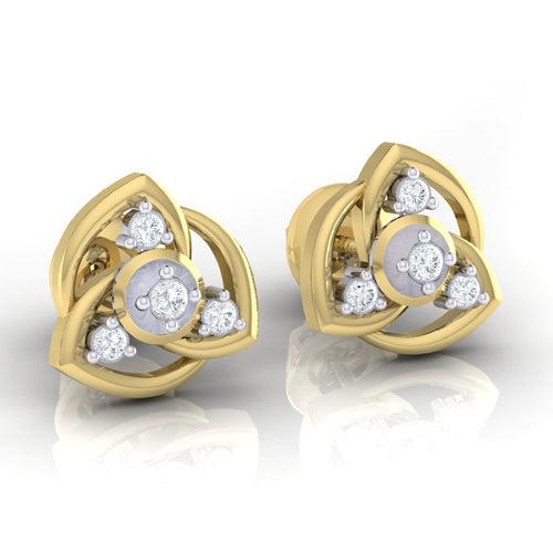 18Kt Gold Natural Diamond Stud Earring