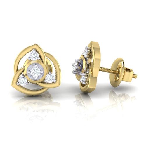 18Kt Gold Natural Diamond Stud Earring