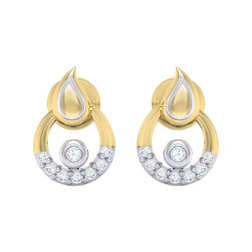 18Kt Gold Natural Diamond Stud Earring