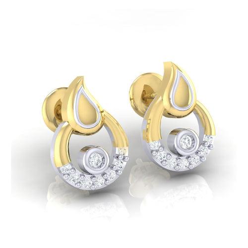 18Kt Gold Natural Diamond Stud Earring