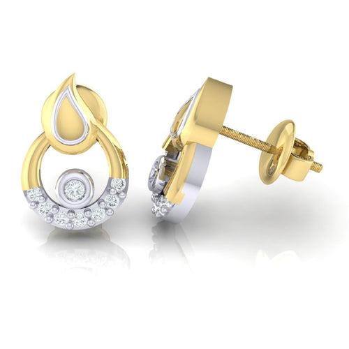 18Kt Gold Natural Diamond Stud Earring