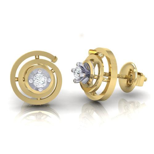 18Kt Gold Natural Diamond Stud Earring