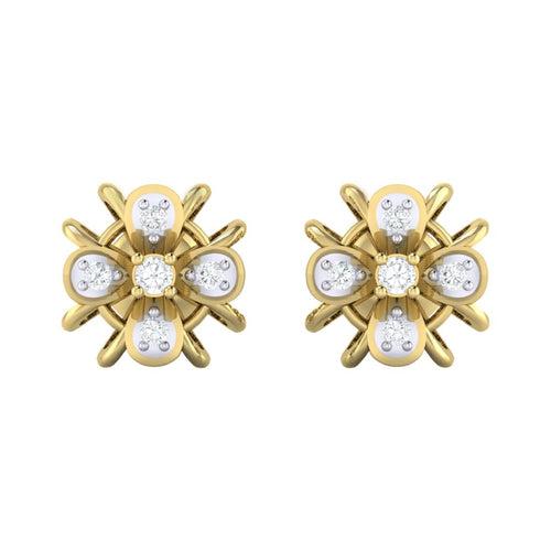 18Kt Gold Natural Diamond Stud Earring