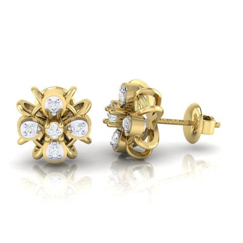 18Kt Gold Natural Diamond Stud Earring