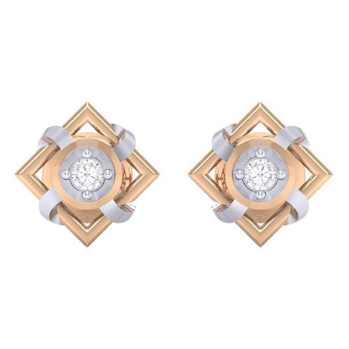 18Kt Gold Natural Diamond Stud Earring